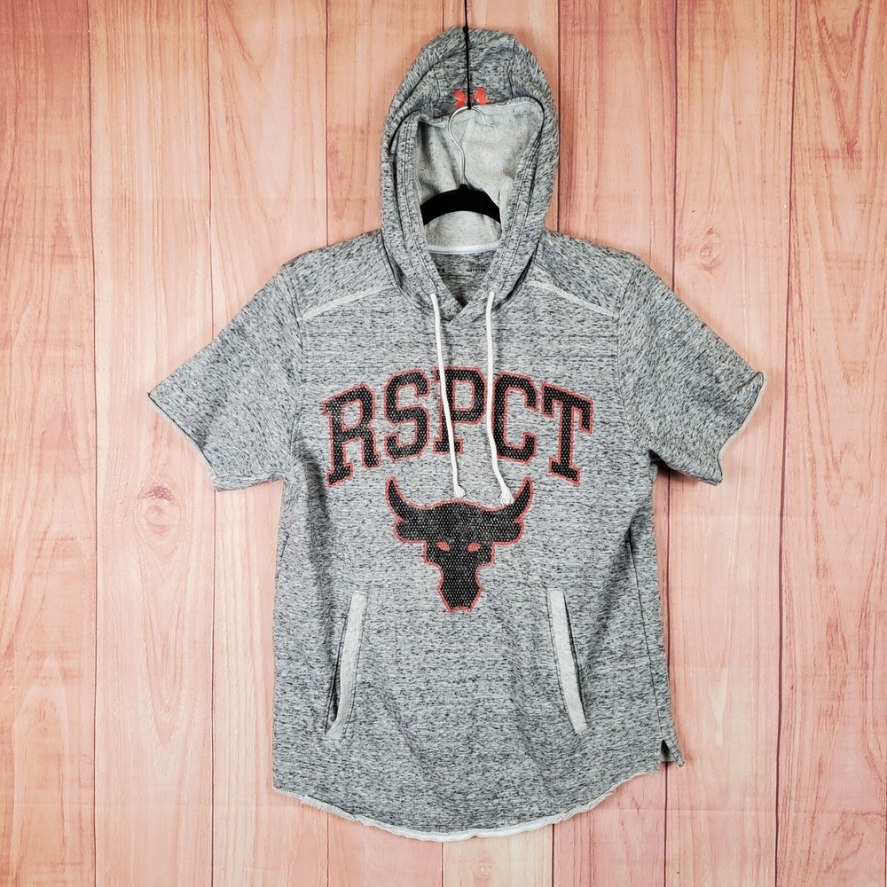 Under Armour Project Rock Sweatshirt Mens Sz Small Loose Hoodie Gym